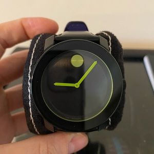 Movado Bold Leather Band Watch